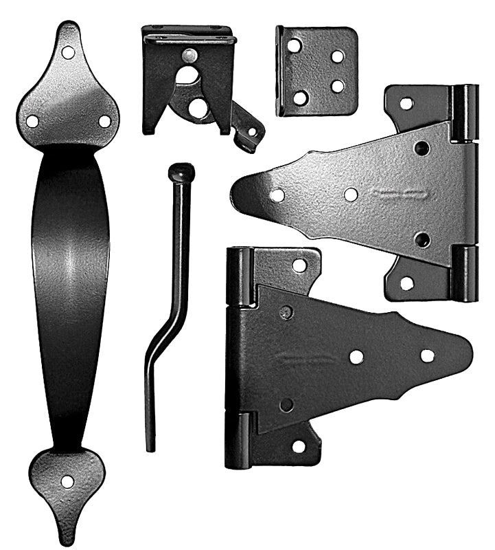 NUVO IRON Nuvo Iron WGCKH/B Gate Combo Kit, Galvanized Steel, Black, Powder-Coated Satin HARDWARE & FARM SUPPLIES NUVO IRON