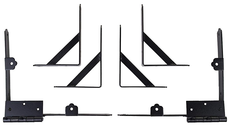 NUVO IRON Nuvo Iron GCBHK01 Gate Corner Brace and Hinge Kit, Galvanized Steel, Black, Powder-Coated, 8-Piece, For: 72 in W Gate HARDWARE & FARM SUPPLIES NUVO IRON