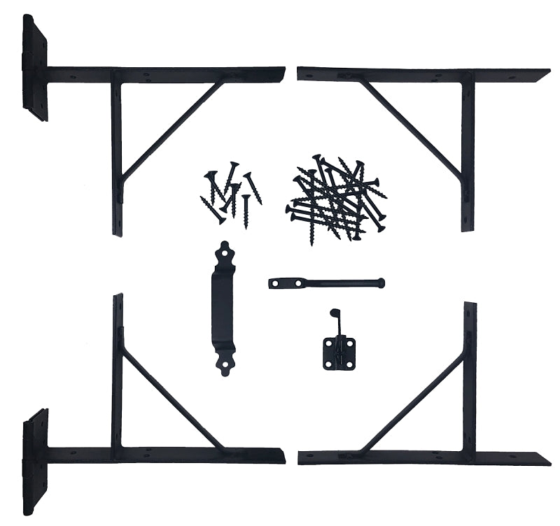 NUVO IRON Nuvo Iron HGCBHK01 Heavy-Duty Gate Corner Frame Brace Kit, Galvanized Steel, Black, Powder-Coated HARDWARE & FARM SUPPLIES NUVO IRON
