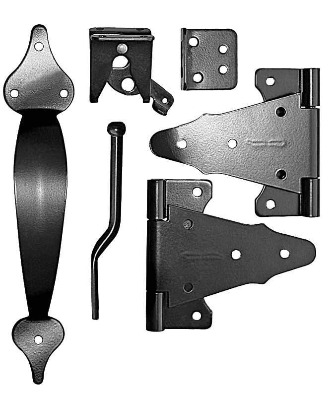 NUVO IRON Nuvo Iron WGCKH Wooden Gate Combo Kit, Steel, Black, Galvanized /Powder-Coated