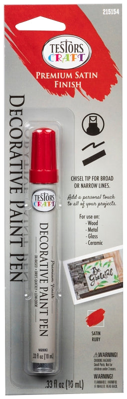 TESTORS Testors 215154 Decorative Paint Pen, Chisel Tip, Ruby PAINT TESTORS