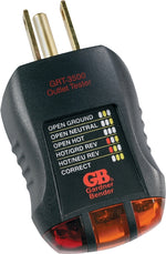 GB Gardner Bender GRT-3500 Receptacle Tester and Circuit Analyzer, 110 to 125 VAC, LED Display, Black ELECTRICAL GB