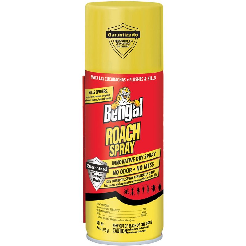 BENGAL Bengal 92465 Roach Spray, Liquid, Spray Application, Indoor, Outdoor, 9 oz Aerosol Can