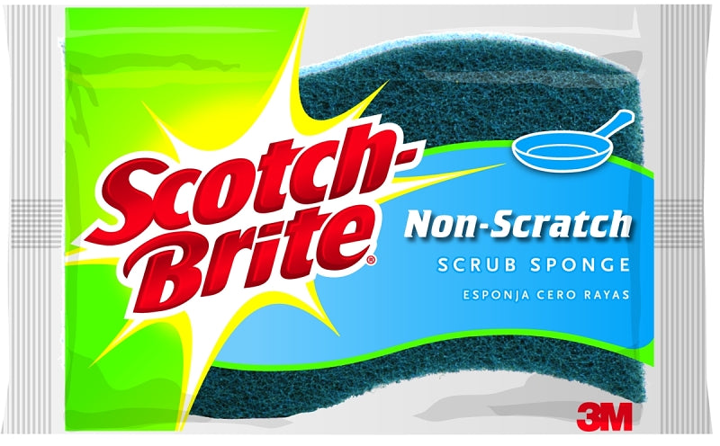 SCOTCH-BRITE Scotch-Brite 521 Scrub Sponge, 4.4 in L, 2.6 in W, Blue CLEANING & JANITORIAL SUPPLIES SCOTCH-BRITE