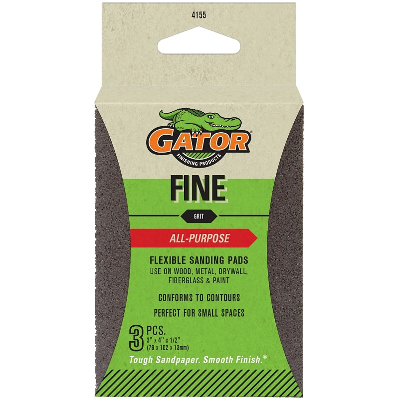 GATOR Gator 4155 Sanding Pad, 4 in L, 3 in W, 150 Grit, Fine, Aluminum Oxide Abrasive
