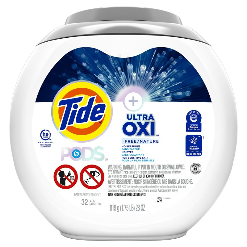 TIDE Tide PODS Ultra OXI Series 037000591641 Laundry Detergent Pack, 32 Count, Capsule