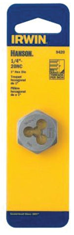IRWIN Irwin 9420 Machine Screw Die, 1/4-20 Thread, NC Thread, Right Hand Thread, HCS