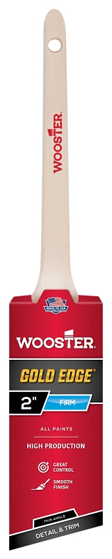WOOSTER BRUSH Wooster 5234-2 Paint Brush, Gold Bristle/White, Beech Hardwood Handle, 2 in W, 2-7/16 in L Bristle, Polyester Bristle PAINT WOOSTER BRUSH