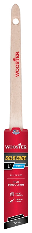 WOOSTER BRUSH Wooster 5234-1 Paint Brush, Gold Bristle/White, Beechwood Handle, 1 in W, 2-3/16 in L Bristle, Polyester Bristle PAINT WOOSTER BRUSH
