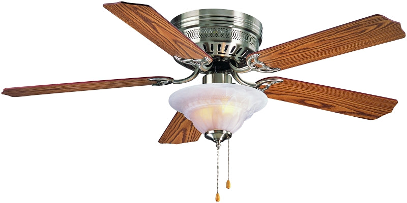 GT-INDUSTRIAL PRODUCTS Boston Harbor CF-B-652+1F242SN Ceiling Fan, 5-Blade, Oak/Walnut Blade, 52 in Sweep, MDF Blade, 3-Speed ELECTRICAL GT-INDUSTRIAL PRODUCTS