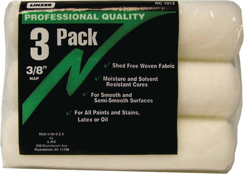 LINZER Linzer RC1013 Roller Cover, 3/8 in Thick Nap, 9 in L, Fabric Cover PAINT LINZER