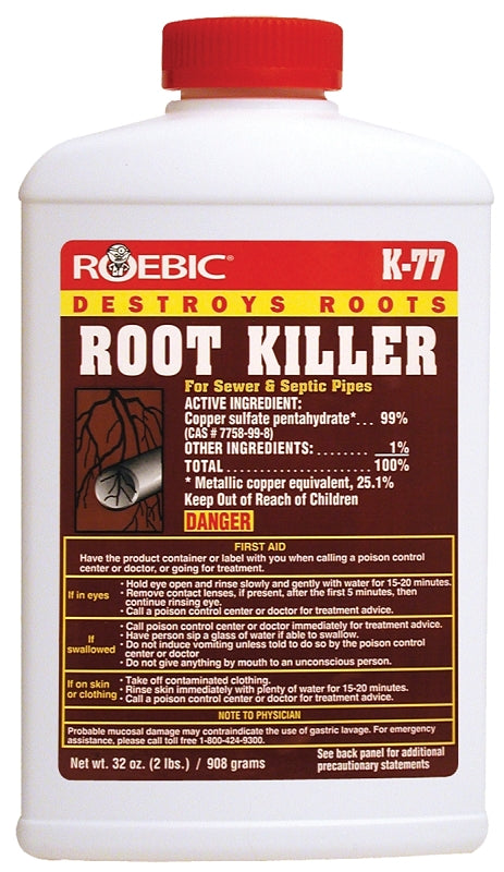 ROEBIC Roebic K-77 Root Killer, Crystal, Powder, 2 lb, Bottle PLUMBING, HEATING & VENTILATION ROEBIC