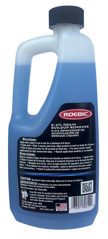 ROEBIC Roebic K-67L DB-Q-6 Drain Buildup Remover, 1 qt, Liquid, Clean, Blue PLUMBING, HEATING & VENTILATION ROEBIC