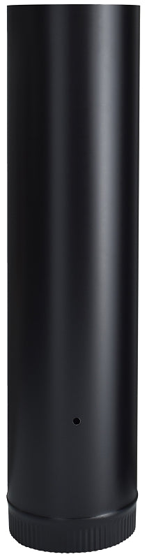 IMPERIAL Imperial BM2027 Stove Pipe with Damper Holes, 6 in Dia, 24 in L, Steel, Black