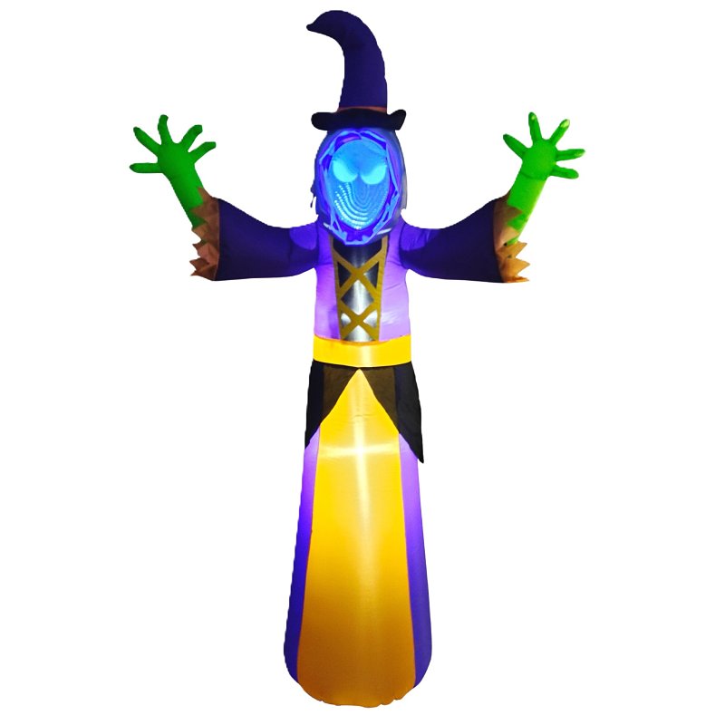 SANTAS FOREST Santas Forest 94006 Inflatable Faceless Witch Decor, 7-1/2 ft H, Polyester/PVC, Purple, Internal Light, Indoor, Outdoor