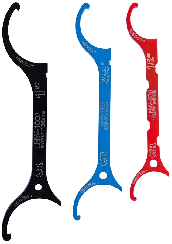GB Gardner Bender LNW-3PC Locknut Wrench Set, 3-Piece, Steel, Powder-Coated, Specifications: SAE Measurement TOOLS GB