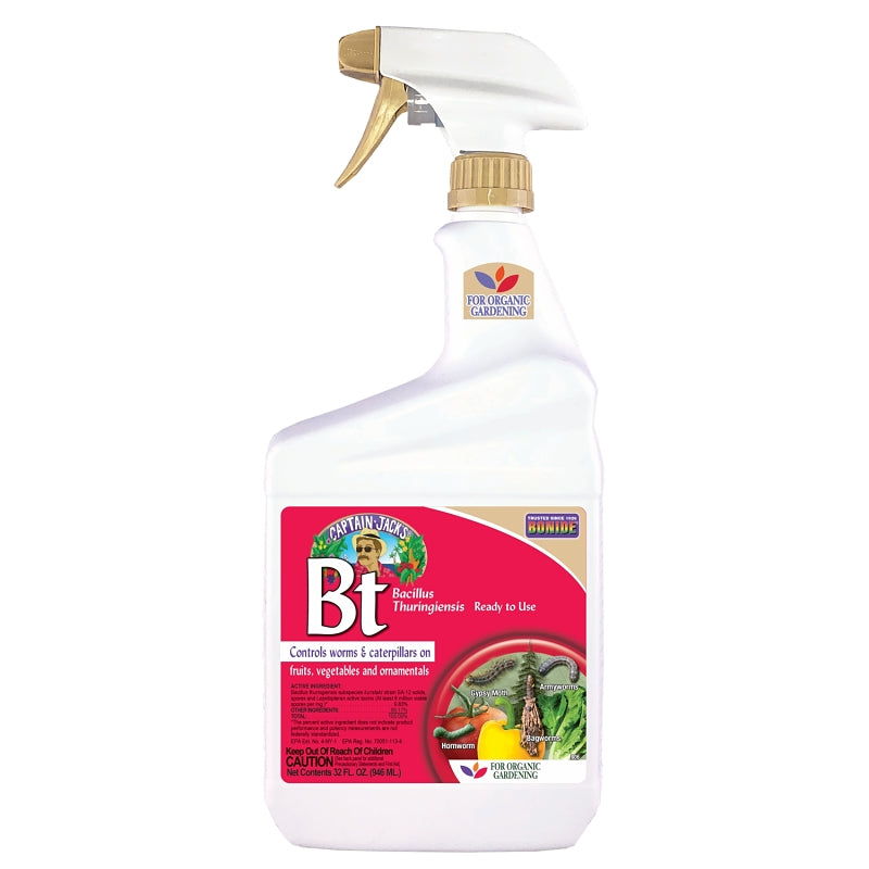 BONIDE Bonide 806 Bacillus Thuringiensis, Liquid, Spray Application, 1 qt Bottle