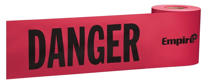 EMPIRE Empire 77-0204 Barricade Tape, 200 ft L, 3 in W, Plastic Backing, Red