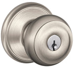 SCHLAGE LOCK Schlage F Series F51A VGEO619KA4 Entry Knob, Knob Handle, Satin Nickel, Metal, C Keyway, Re-Key Technology: Traditional HARDWARE & FARM SUPPLIES SCHLAGE LOCK