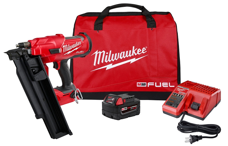 MILWAUKEE Milwaukee 2744-21 Framing Nailer Kit, Battery Included, 18 V, 5 Ah, 51 Nails Magazine, 20 to 22 deg Collation