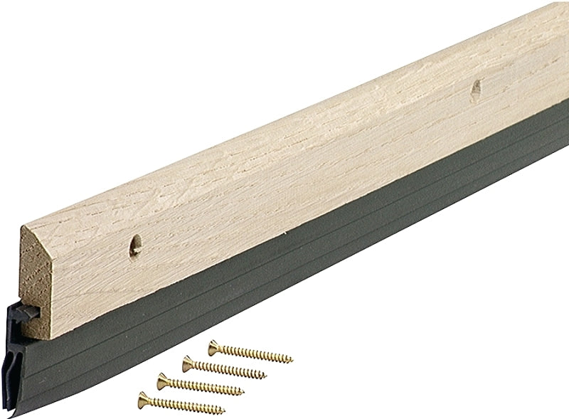 M-D M-D 06411 Door Sweep, 36 in L, 1-3/4 in W, Hardwood Flange, Vinyl Insert