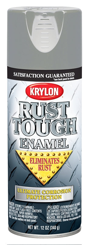 KRYLON Krylon Rust Tough K09205007 Preventative Primer, Gray, Flat/Matte, 12 oz