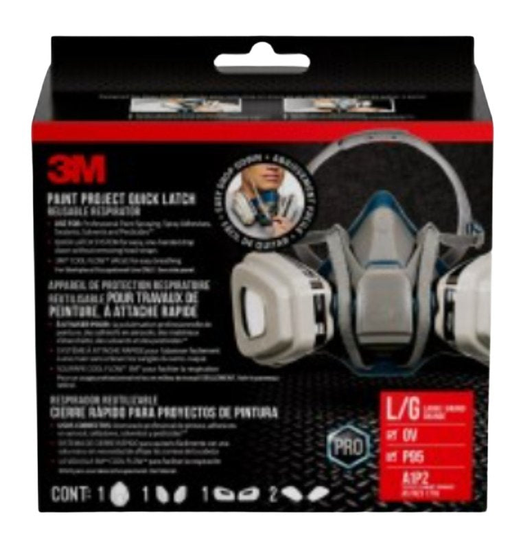 3M 3M 6503QLP1-DC-PS Quick Latch Respirator, L Mask, N95 Filter Class, 95 % Filter Efficiency, Organic Vapor Cartridge CLOTHING, FOOTWEAR & SAFETY GEAR 3M