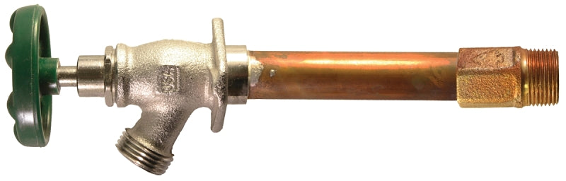 ARROWHEAD Arrowhead Brass 456-06LF Frost-Free Standard Wall Hydrant, 6 in L, 1/2 in, MIP x Copper Sweat x Male Hose Thread