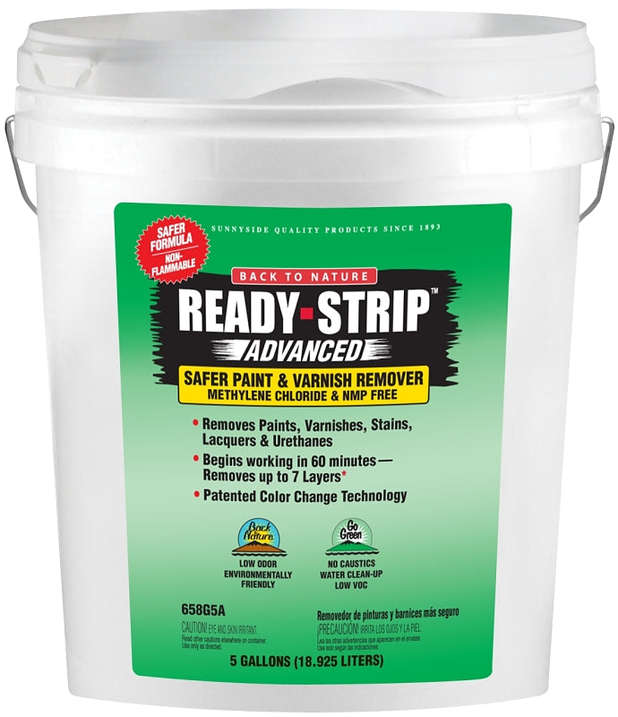 SUNNYSIDE Back to Nature 658G5 Paint/Varnish Remover, Gel, Liquid, Mild, Green, 5 gal
