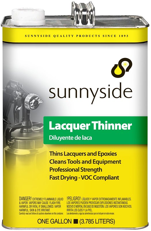 SUNNYSIDE Sunnyside 477G1 Lacquer Thinner, Liquid, Acetic, Clear, 1 gal, Can
