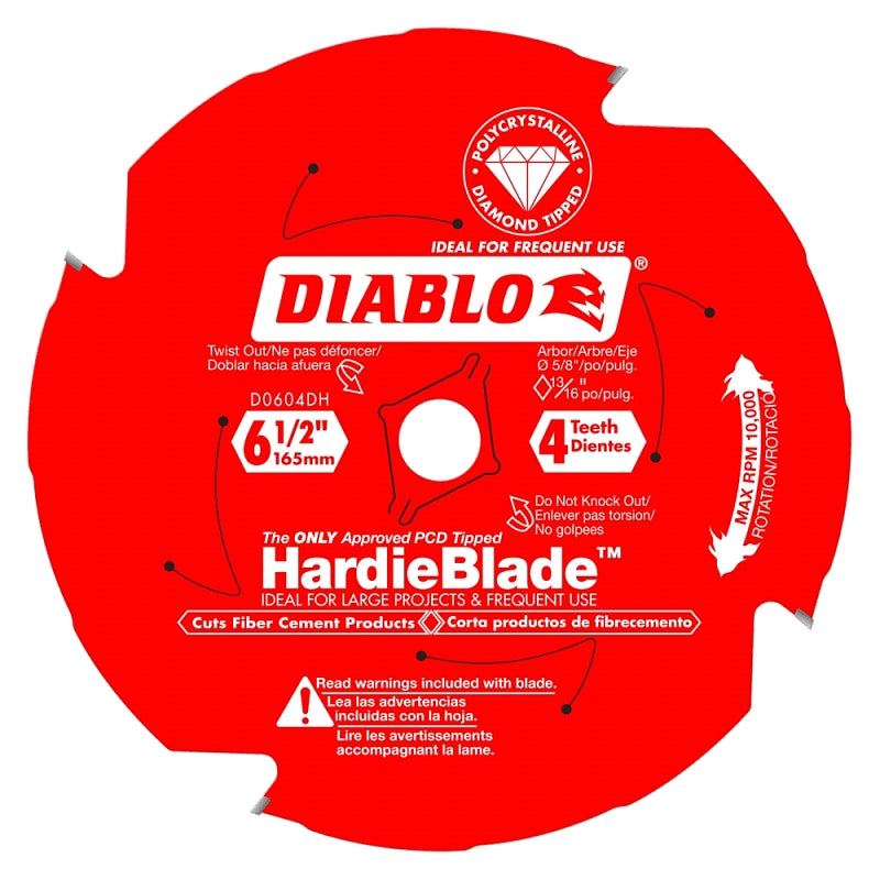 DIABLO Diablo D0604DHA Circular Saw Blade, 6-1/2 in Dia, 5/8 in Arbor, 4-Teeth TOOLS DIABLO