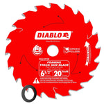 DIABLO Diablo D0620TSR Track Saw Blade, 6-1/2 in Dia, 20 mm Arbor, 20-Teeth, Carbide Cutting Edge TOOLS DIABLO