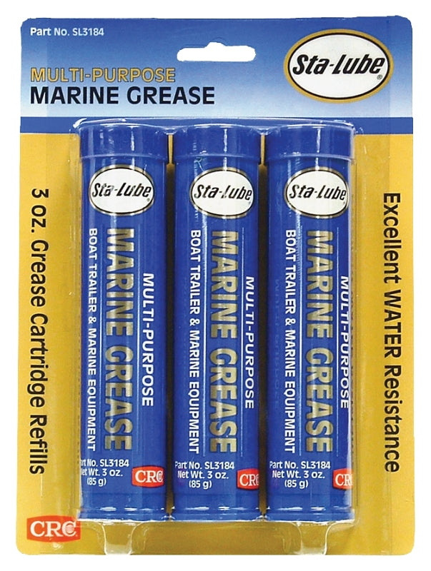 CRC INDUSTRIES Sta-Lube SL3184 Marine Grease, 3 oz Cartridge, Blue