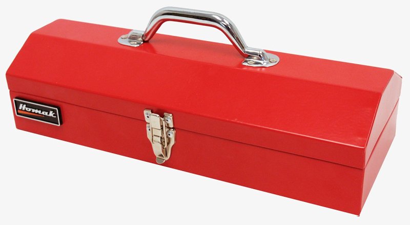 HOMAK MFG. CO., INC. Homak RD00116616 Hand Carry Tool Box, Steel, Red, 4 in H x 16 in W x 6 in D Outside, 1-Compartment TOOLS HOMAK MFG. CO., INC.