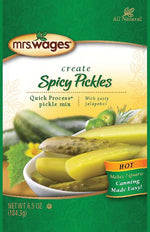 MRS. WAGES Mrs. Wages W655-J7425 Hot Spicy Pickle Mix, 6.5 oz Pouch HOUSEWARES MRS. WAGES