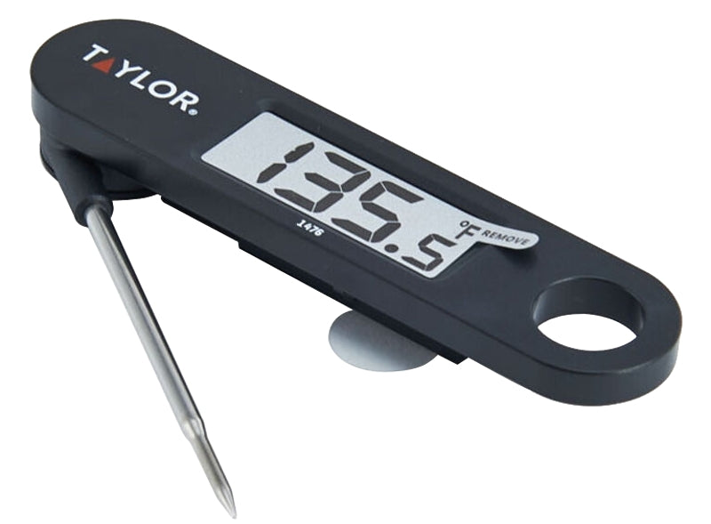 TAYLOR Taylor 1476 Probe Thermometer,-40 to 230 deg C, LCD Display, Black