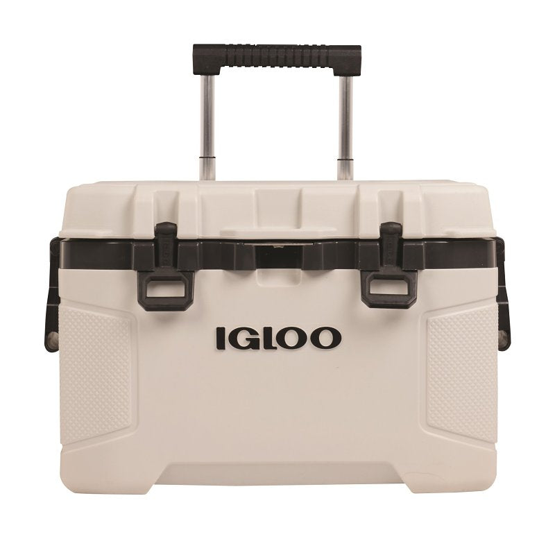 IGLOO Igloo Trailmate Series 0034940 Wheeled Cool Box, 52 qt Cooler, Plastic, Bone, 5 day Ice Retention
