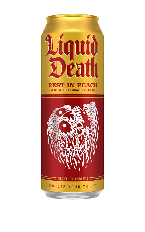 LIQUID DEATH Liquid Death 1700611 Iced Tea, Rest in Peach, 19.2 oz Can
