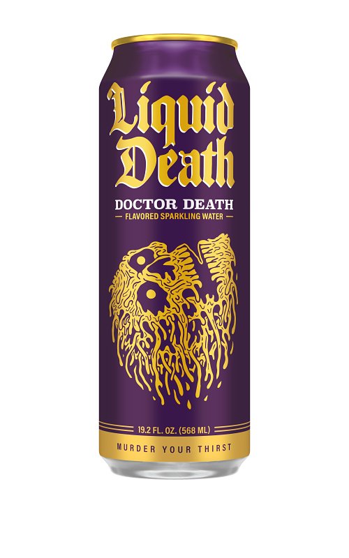 LIQUID DEATH Liquid Death 1700237 Sparkling Water, Dr. Death, 19.2 oz Can HOUSEWARES LIQUID DEATH