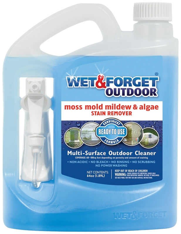 WET & FORGET Wet & Forget 804064 Stain Remover, 64 oz, Liquid