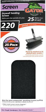 GATOR Gator 3300 Sanding Screen, 11 in L, 4-3/8 in W, 220 Grit, Very Fine, Silicone Carbide Abrasive