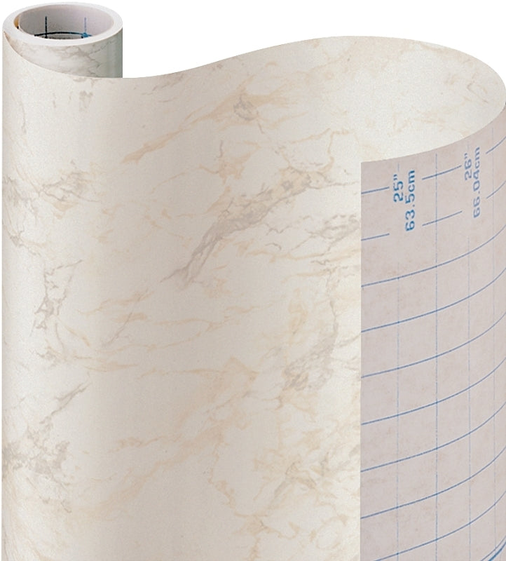 CON-TACT Con-Tact 09F-C9823-12 Contact Paper, 9 ft L, 18 in W, Paper, Beige Marble HOUSEWARES CON-TACT   