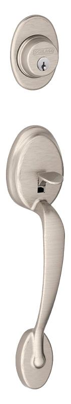 SCHLAGE LOCK Schlage F60PLYGEO619 Combination Lockset, Mechanical Lock, Knob Handle, Round Design, Satin Nickel, 1 Grade, Metal HARDWARE & FARM SUPPLIES SCHLAGE LOCK