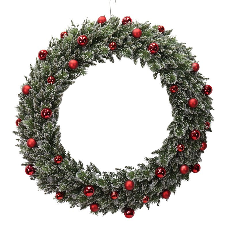 SANTAS FOREST Santas Forest 39022 Glitter Wreath, Polyethylene, Battery, Clear Bulb, Hanging Hoop