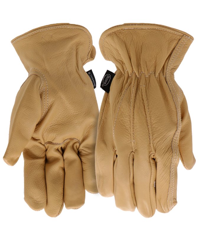 BOSS MFG Boss B82011-WML Gloves, Women's, M/L, 7-1/8 to 8-3/8 in L, Ergonomic Keystone Thumb, Shirred Elastic Wrist Cuff, Natural