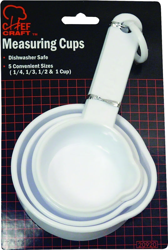 CHEF CRAFT Chef Craft 20920 Measuring Cup Set, Metric Graduation, Plastic, White