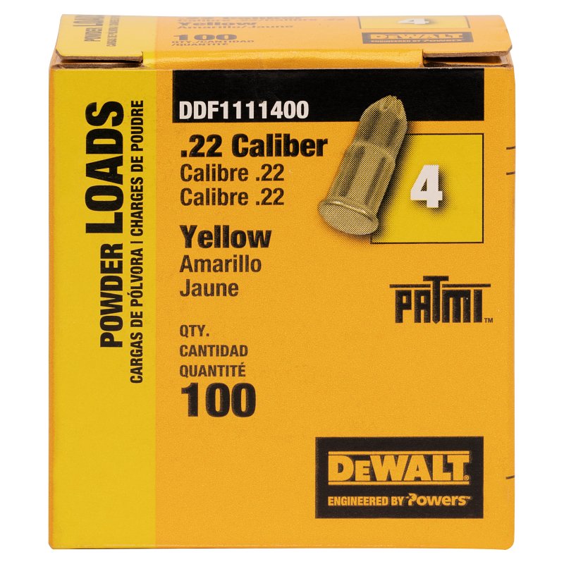 DEWALT DEWALT DDF1111400 Powder Actuated Load, 0.22 Caliber, Power Level: 2