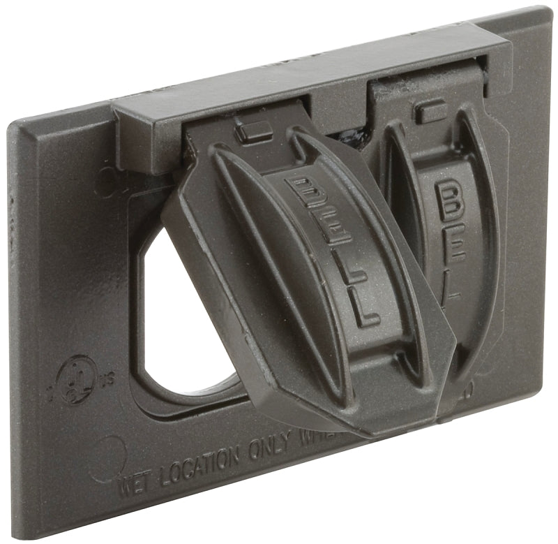 BELL OUTDOOR Bell Outdoor 5180 Series 5180-2 Weatherproof Flip Cover, 1 in L, 4.563 in W, 1-Gang, Aluminum, Bronze, Powder-Coated