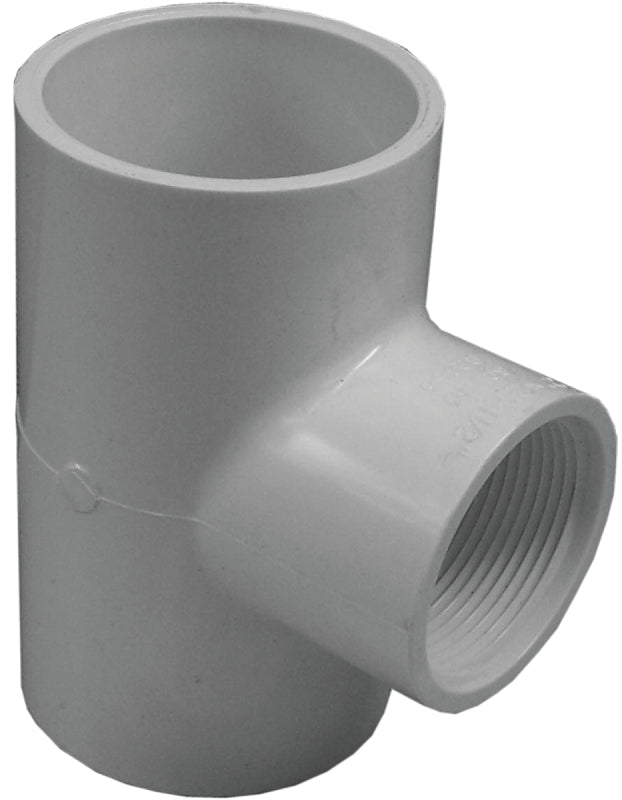IPEX USA LLC-CANPLAS IPEX 435881 Reducing Pipe Tee, 2 x 2 x 1-1/2 in, Slip x Slip x FPT, PVC, White, SCH 40 Schedule, 280 psi Pressure LAWN & GARDEN IPEX USA LLC-CANPLAS