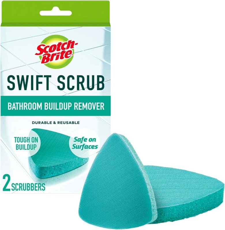 SCOTCH-BRITE Scotch-Brite 835T Bathroom Buildup Remover, Foam Abrasive, 4.4 in L, 3.8 in W, Green CLEANING & JANITORIAL SUPPLIES SCOTCH-BRITE